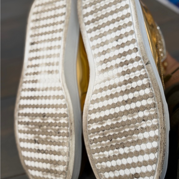 Gold Glitter High-Top Sneakers - Picture 3 of 5